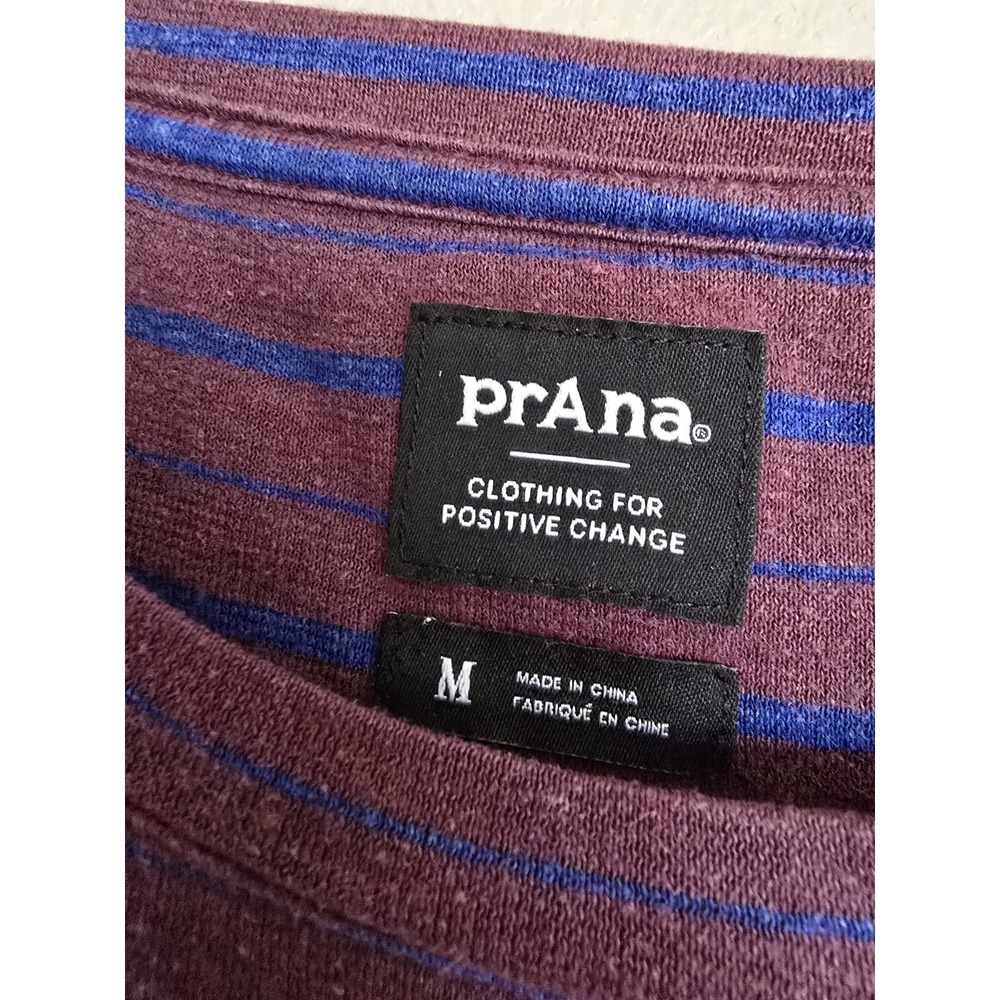 Prana Women's Colorful Stripe Rolled Short Sleeve Hem Cozy Up Tee Shirt Medium M - Picture 2 of 7